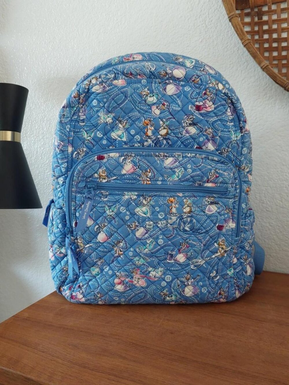 Vera Bradley Disney Campus Backpack featuring a quilted Cinderella Paisley Frien